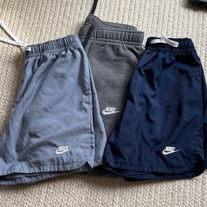 Nike Bundle - 2 pairs lined nylon shorts, 1 pair cotton joggers